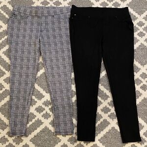 Seven7 pull on leggings bundle black plaid L
